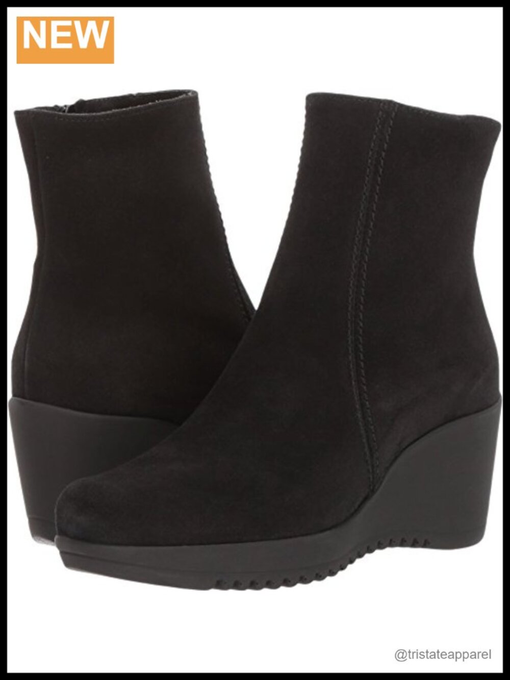 Women's Suede Ankle Bootie with Memory Foam Insole, Waterproof, Heeled